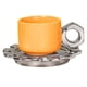 thumbnail image 3 of Taza de cerámica para café con leche con platillo, 250 ml, con asa, para té novedoso Naranja, 3 of 9