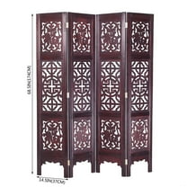 Vintage Oriental Style 4 Panels Screen Room Divider FUR1009