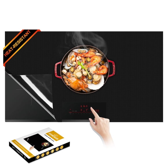 Cook's Aid Newly-Upgraded Silicone Induction Cooktop Protector Cover Stove Mat 21.2" x 35.4" (Magnetic) | 300°C (572°F) Hea