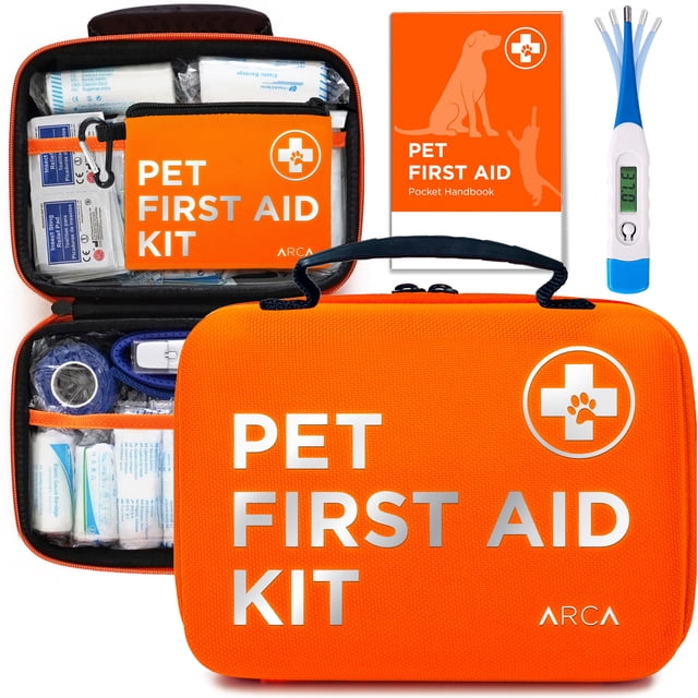 Botiquín de primeros auxilios ARCA PET para perros y gatos con termómetro, bozal y más