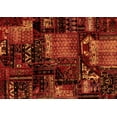 thumbnail image 1 of Ahgly Company Indoor Rectangle Patchwork Orange Transitional Area Rugs, 7' x 10', 1 of 4