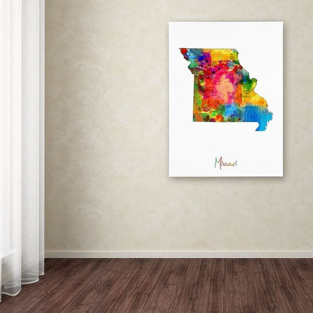 Trademark Fine Art "Missouri Map" Canvas Art by Michael Tompsett