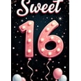thumbnail image 4 of Yatrandify Marquee Lights Sweet 16 Birthday Milestone Banner Red Balloons Celebration for Birthday Party Indoor Decoration Photo Shoot, 4 of 7