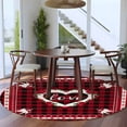 thumbnail image 4 of Valentine's Day Washable Round Area Rug 8 ft, Love Heart Black Red Buffalo Plaid , Soft Non Slip Rugs Stain Repellent Indoor Felt Carpet for Living Dining Room Bedroom Home Office, 4 of 9