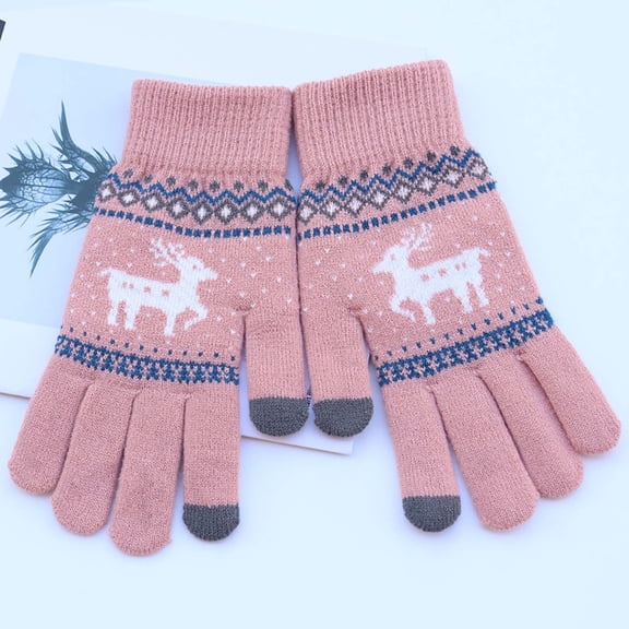 Up to 50% off Mens Winter Gloves Winter Knitted Gloves Full Finger Screen Fawn Gloves Warm Women's Outdoor Sunscreen Soft Long Arm Sleeves