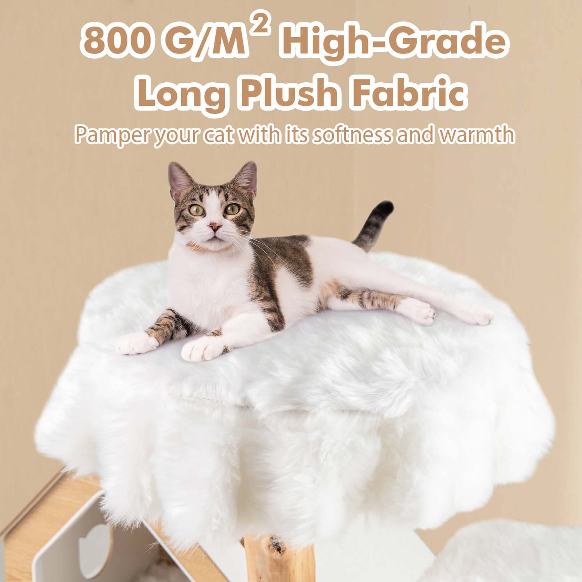 Costway 60" Tall Solid Wood Cat Tree with 2 Perches Condo Jute Scratching Posts Sisal Rope