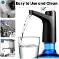 thumbnail image 4 of Dispensador de agua con bomba de botella de agua, bomba de agua para jarra de 5 galones con carga USB, bomba dispensadora automática de agua potable, color negro, 4 of 5