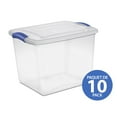 thumbnail image 1 of Sterilite 26 Liter Latch Box, Small Clear Plastic Storage Bin with Lid, Blue Latch - 10 Pk, 1 of 7
