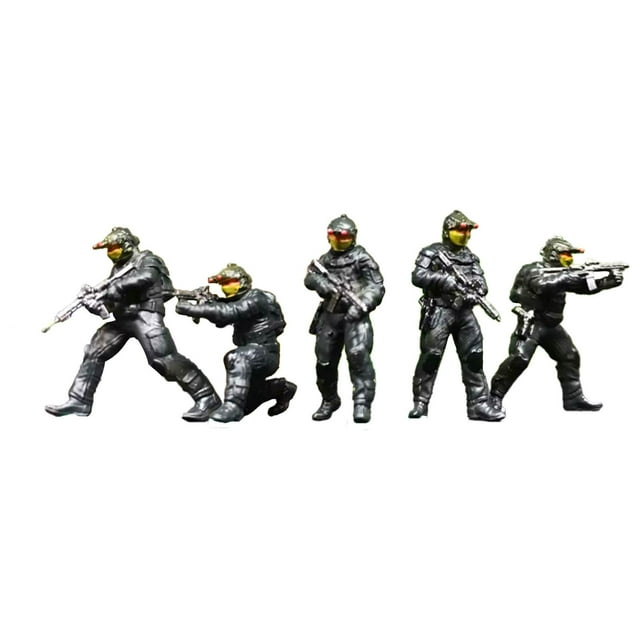 Xuanheng 5 Pcs Modèles de Soldats Commando Russes 1/64 pour Amateur de Modélisation de Jeu