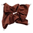 thumbnail image 6 of Hytrove 1Pack Velvet Hair Scrunchies Coffee Square Korean Style Elegant Women Headdress Autumn and Winter Hairstyles, 6 of 7