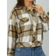 thumbnail image 5 of Chaqueta corta para mujer, de pana, franela a cuadros, manga larga, con botones, para otoño e invierno., 5 of 7