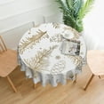 thumbnail image 2 of ZNDUO Golden Pine Branch Texture Christmas Pattern Round Tablecloth, Anti-fouling and Anti-wrinkle Washable Polyester Table Cloth, 60 inch, 2 of 8