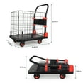 thumbnail image 3 of Foldable Platform Push Hand Truck Cart, Basket Cage Cart, 330 lbs. Weight Capacity, 3 of 8