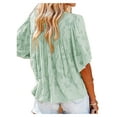 thumbnail image 3 of Gvmfive Womens Blouses Casual V Neck Tops Summer Flared Short Sleeve Loose Shirt, 3 of 4