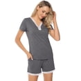 thumbnail image 2 of Purcoar Womens Pajama Sets 2 Piece Short Sleeve Pajamas Loungewear Sleepwear V Neck Tops with Shorts, 2 of 6