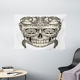 thumbnail image 1 of Day Of The Dead Decor Tapestry, Spanish Sugar Skull with Floral Accessories and Feather Earrings, Wall Hanging for Bedroom Living Room Dorm Decor, 60W X 40L Inches, Grey and White, by Ambesonne, 1 of 2