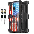 thumbnail image 1 of Value Pack ! for Samsung Galaxy A21 case Phone Case 360° Cover Screen Protector Clip Kickstand Holster Hybrid Shock Bumper (Aged Skull), 1 of 4