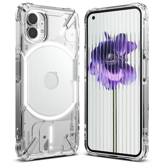 Ringke Fusion-X Compatible with Nothing Phone (1) Case, Clear Hard Back Heavy Duty Shockproof Bumper Phone Cover - Clear