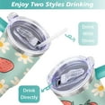 thumbnail image 5 of Strawberry 40 Oz Tumbler with Handle Lid and Straw, Stainless Steel Double Walled Vacuum Insulated Cup, Cute Anniversary Wedding Birthday Gifts Tumbler for Women Men Friends Outdoor Indoor, 5 of 7