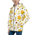 thumbnail image 2 of Naloa Gnomes Bees Teenage Zipper Hoodie, Long Sleeve Zip Up Hoodies Casual Jackets Tops for 7-12 Years-Small, 2 of 6