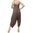 thumbnail image 3 of J. METHOD Women's Sleeveless Spaghetti Strap Loose Fit Harem Pants Comfy Jumpsuit NEWJS03 Mocha M, 3 of 6