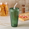 thumbnail image 3 of Better Homes & Gardens 21 oz Ribbed Glass Tumbler, Green, 2-Pack, 3 of 7