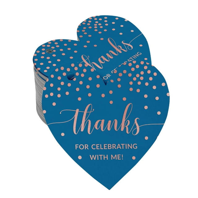 Inkdotpot Rose Gold Foil Paper Hang Tags Thanks For Celebrating With Me Birthday Favor Tags 100 Pieces