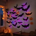thumbnail image 5 of 60 Pcs Halloween Bats Decorations with LED lights, 3D Scary Bats for Wall Decor Multi-Size Bats Halloween Indoor Decor Home Window Decoration Set, 5 of 8