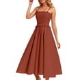 thumbnail image 1 of Jupe Longue à Bretelles Style Français pour Femmes, Taille Amincissante, Robe Fluide pour Plage Vacances, S-TTG, 1 of 5