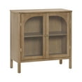 thumbnail image 6 of Nathan James Adjustable Shelf Modern Sideboard, MDF Rubberwood Glass Light Brown, 6 of 6