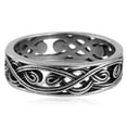 thumbnail image 5 of K-KED Stainless Steel Ring with Punk Pattern Hollowed Out Vintage Ring for Men-steel-9, 5 of 7