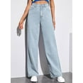 thumbnail image 1 of U.Vomade Jeans Taille Haute pour Femmes Jeans à Jambe Grand pour Dames, 1 of 6