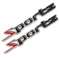 thumbnail image 5 of 2 Pcs Black Red Metal Sports Letters Car Badge Sticker Emblem Decor, 5 of 5