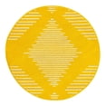 thumbnail image 3 of Unique Loom Kai Collection Area Rug - Warrior (3' 3" Round Yellow/Ivory), 3 of 7