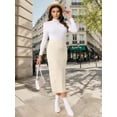thumbnail image 2 of DARING DIVA Women's Ribbed Knit Elastic High Waist Sweater Midi Skirt S Beige, 2 of 5