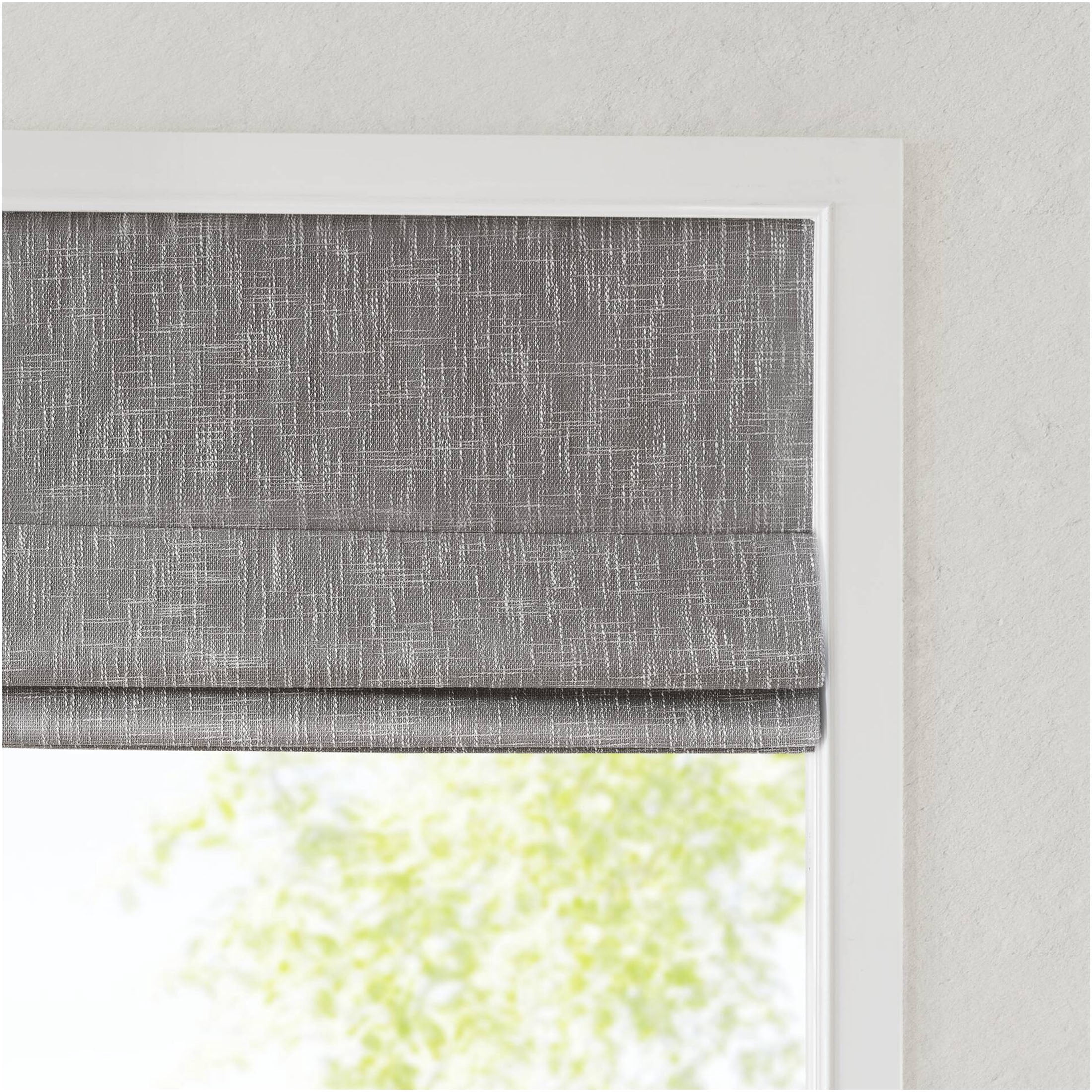 JERFIT Grey Blackout Cordless Roman Shade Window Blind - 27x64 Inch, Polyester Fabric, Total Darkness, Room Darkening, No Drill Installation