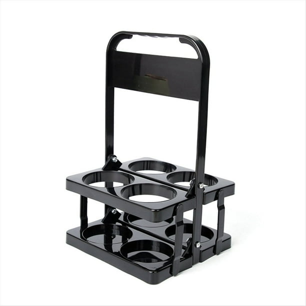 Portabebidas de Plástico Plegable con 4 Orificios, Portabebidas Reutilizable con Asa Portabebidas Portátil Negro