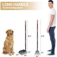 thumbnail image 3 of Dog Poop Tray and Rake Set, Dog Pooper Scooper with Long Adjustable Sectional Stainless Handles, 2 Pieces, 3 of 8