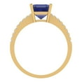 thumbnail image 4 of 2.7ct asscher cut blue tanzanite 18k yellow gold Bridal Wedding Engagement Promise Anniversary Ring for Women size 5.75, 4 of 7