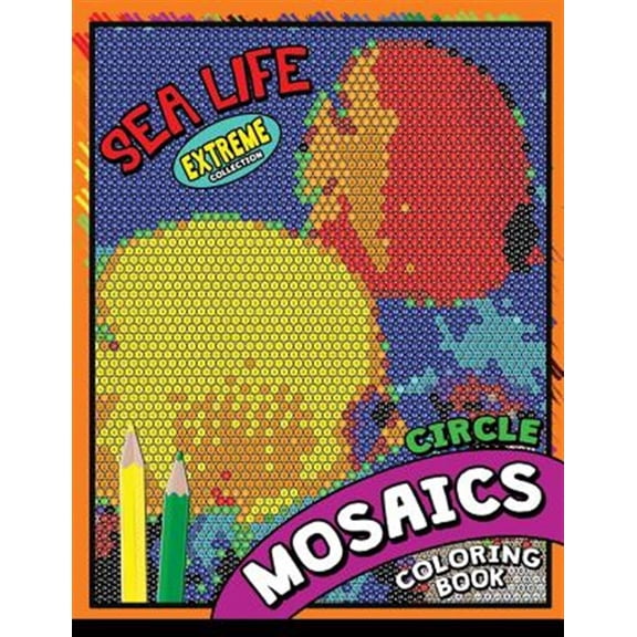 Pre-Owned Sea Life Square Mosaics Coloring Book: Colorful Animals Coloring Pages Color by Number Puzzle (Paperback) by Kodomo Publishing
