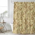 thumbnail image 6 of Beige Brown Green Shower Curtain Set - Extra Long 72" x 96" Washable Bathtub Curtain with 12 Hooks, Retro Botanical Abstract Art Waterproof Fabric Stall Shower Curtains for Bathroom/Bathtub Décor, 6 of 6