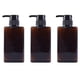 thumbnail image 1 of Paquete de 3 botellas rellenables de champú y acondicionador, dispensadores de bomba de plástico de 150 ml, botella vacía cuadrada para gel de baño, 1 of 6