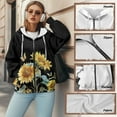 thumbnail image 6 of SCRAWLGOD Sunflower Butterfly Lightweight Hooded Zip Up Sweatshirt Women Trendy Long Sleeve Women Oversized Sweater Breathable Zipper Hoodies for Women Graphic Size XS for Office, 6 of 7