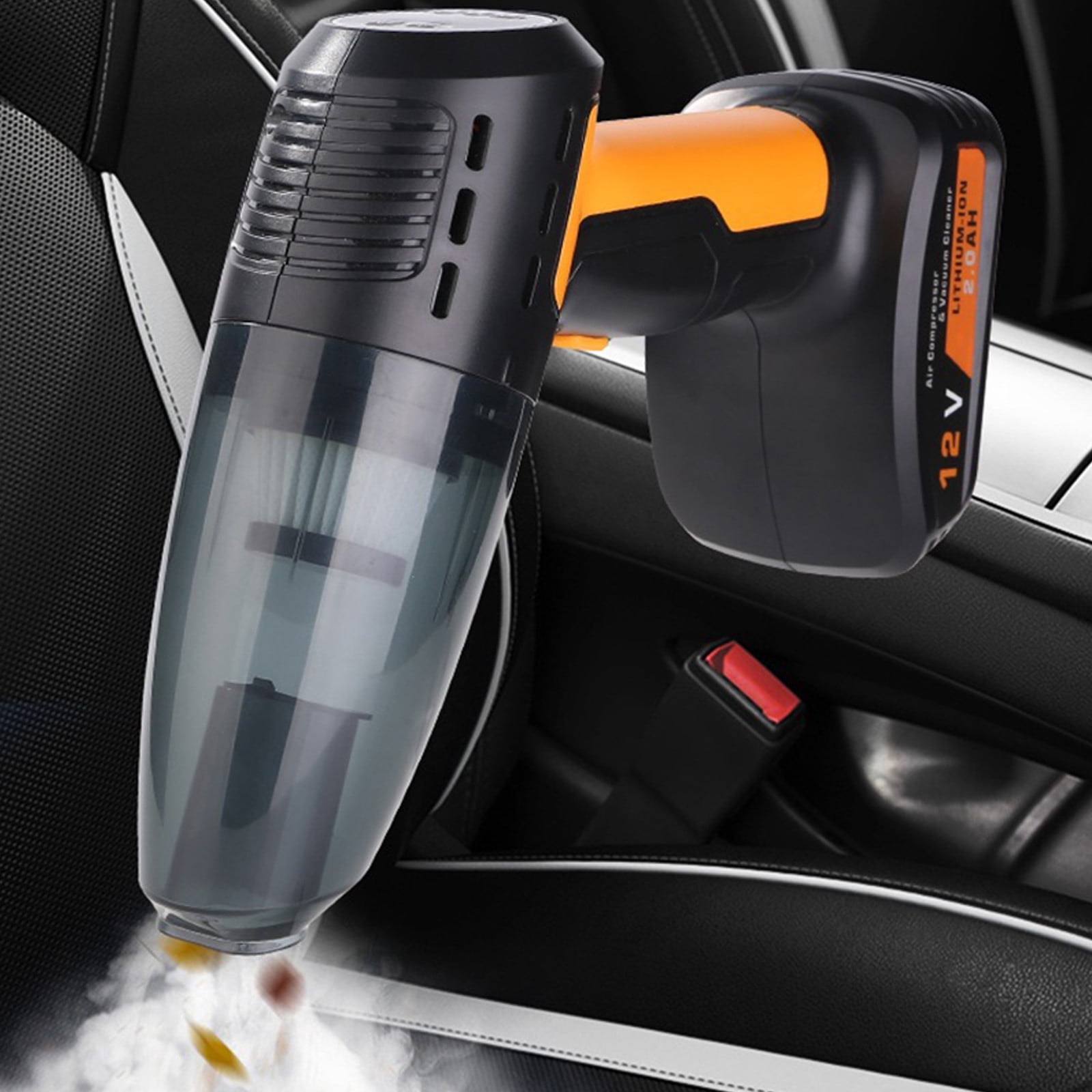4-in-1 Handheld Car Vacuum Cleaner with Tire Inflator, 8000Pa Suction Power, Portable Vacuum for Car, Home, Office, and Pet Hair