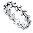 thumbnail image 4 of Nature Plant Leaf Halo Ring .925 Sterling Silver Band Jewelry Female Male Unisex Size 9, 4 of 4