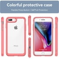 thumbnail image 5 of Case for iPhone 7 Plus 8 Plus Case Slim Dropproof [Defend from Drop/Scratch/Slip/Fingerprint] Clear Acrylic Hard Back Soft TPU Bumper Hybrid Phone Cover for iPhone 7 Plus 8 Plus-Red, 5 of 16