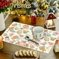 thumbnail image 6 of Gingerbread Christmas Placemats Set of 4 Candy Cane Gingerbread Man Christmas Table Mats New Year Winter Xmas Decor Christmas Decorations for Home Party, 6 of 6