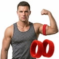 thumbnail image 3 of COUVER 1 inch Soft Cotton Terry Stretchable Bicep/Arm Band, Red (1 Pair), 3 of 8