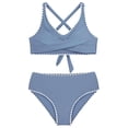 thumbnail image 4 of WMQPNNS Girls Two Piece Swimsuit Back Cross Adjustable Staps Bikini Set Girls Bathing Suits 7-16 Bathing Suit Padded Swimwear(Size 11-12 Years,2-Light Blue), 4 of 4