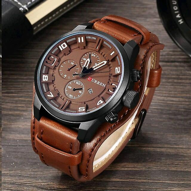 Curren Top Brand Luxury Mens Watches Male Clocks Date Sport Military Clock Leather Strap Quartz Business Men Watch Gift 8225 Walmart